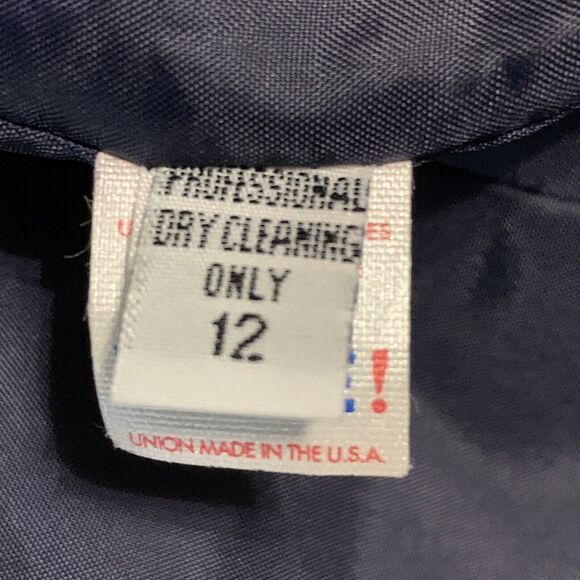 Vintage 70s Herbert Grossman Tweed Jacket Blazer Blue Gray City Chic Retro Sz 12 - Picture 10 of 13